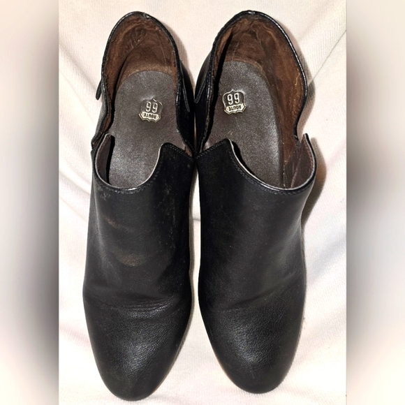 Vintage Route 66 Black Faux Leather Y2K Boho Western Bootie Boots Block Heels 10 - Picture 2 of 9